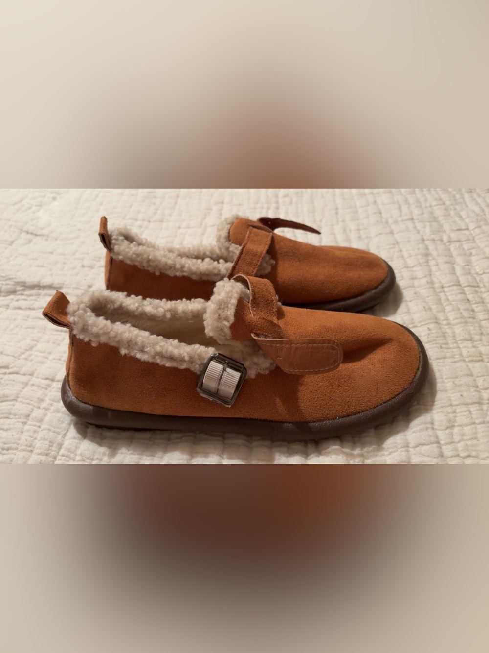 Cozy Suede Shearling Lined Slip-On Clog - Chestnut